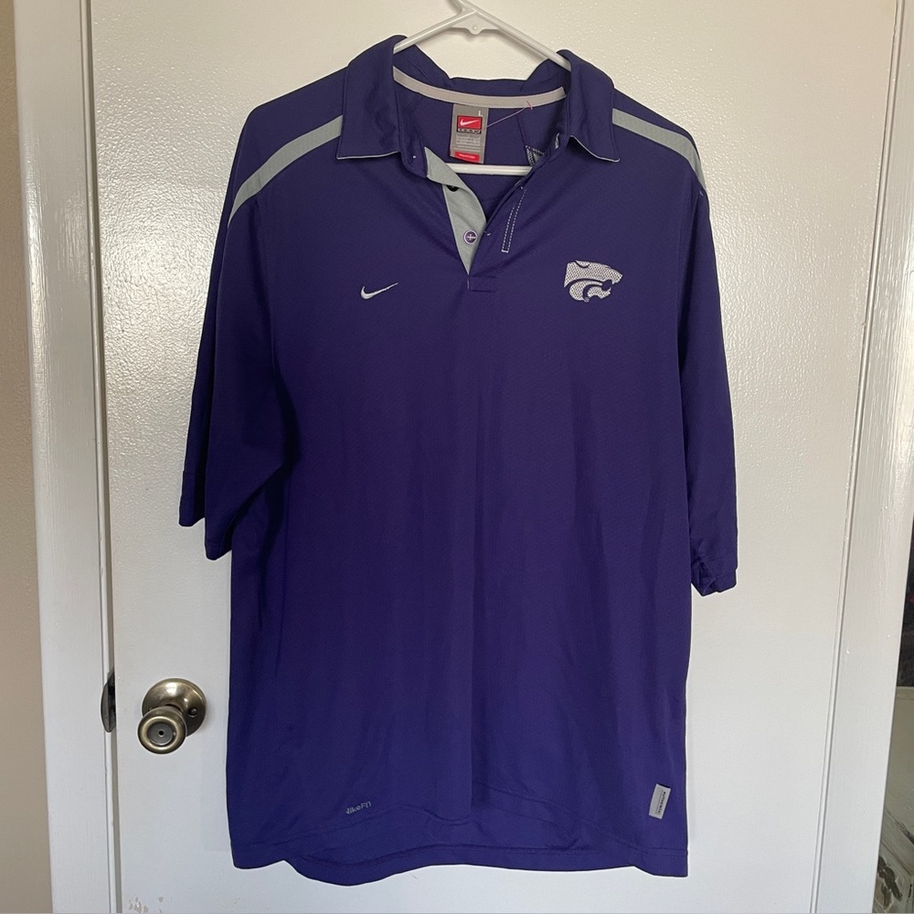 Kansas State Wildcats Collegiate Nike Men's purple Polo Shirt SZ L.